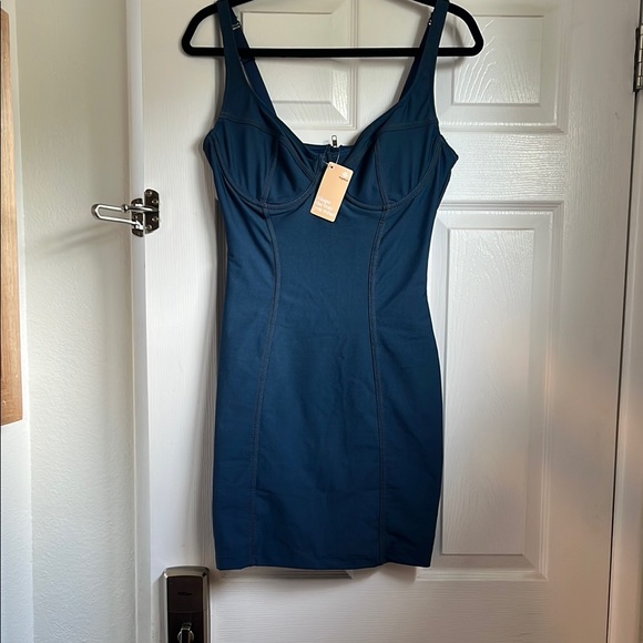 New with tags.  Elegant Blue Mini Dress - Picture 1 of 6